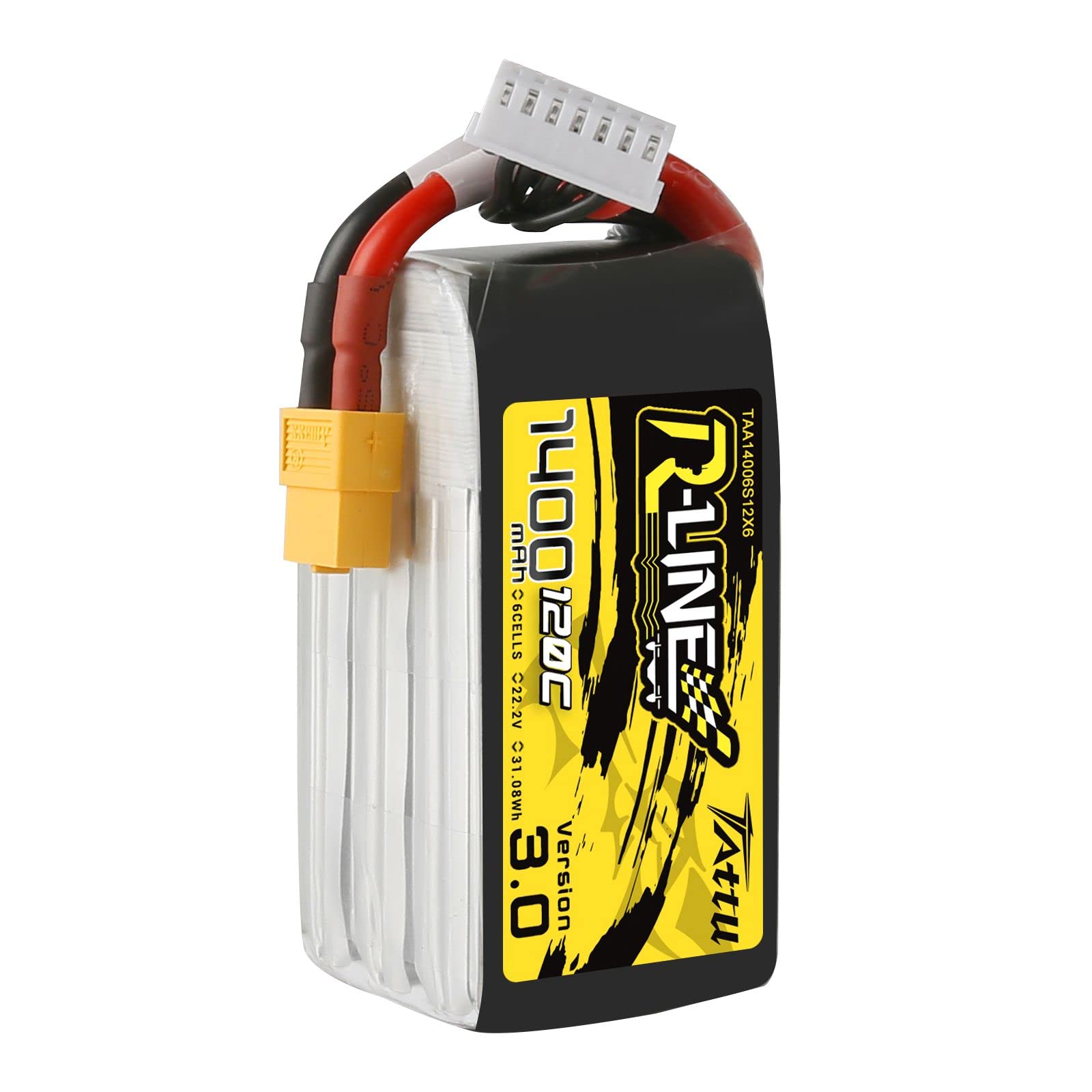 Tattu 6S Lipo Battery R-Line Version 3.0 1400Mah 22.2V 120C 6S1P Battery Pack With Xt60 Plug