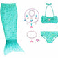 FancyDressWale Girls Fancy Dress Costume Set with Skirt, Top, Bottom & Accessories | Kids Party & Role Play Outfit (Green, 810 