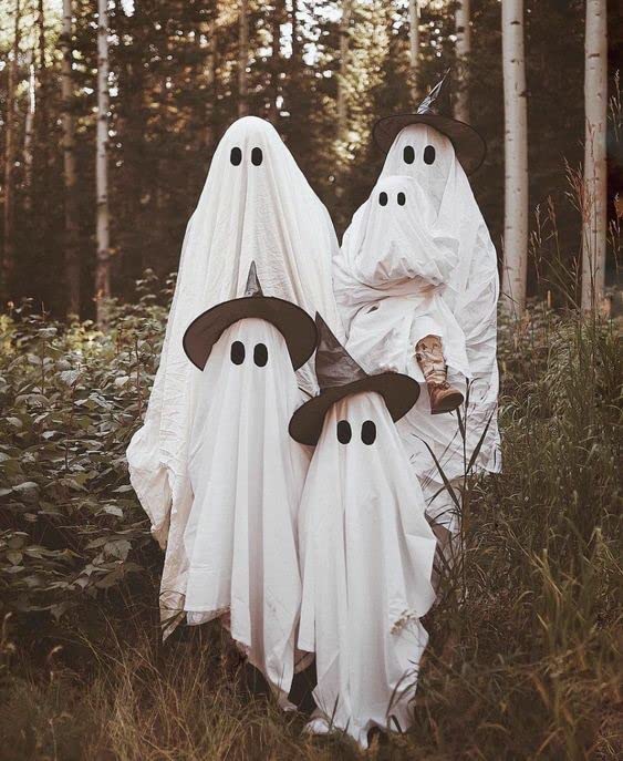 Ayalinggo Toddler Ghost Costume Child Kids Halloween Poncho Boo Outfit White Sheet Cloak Cape Cosplay Performance Clothes (A She