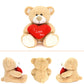 I Love You! 10'' Teddy Bear With Red Heart, Soft Plush Bear Doll Stuffed Animal Toys Valentines Day Decor Gifts For Her/Girlfrie