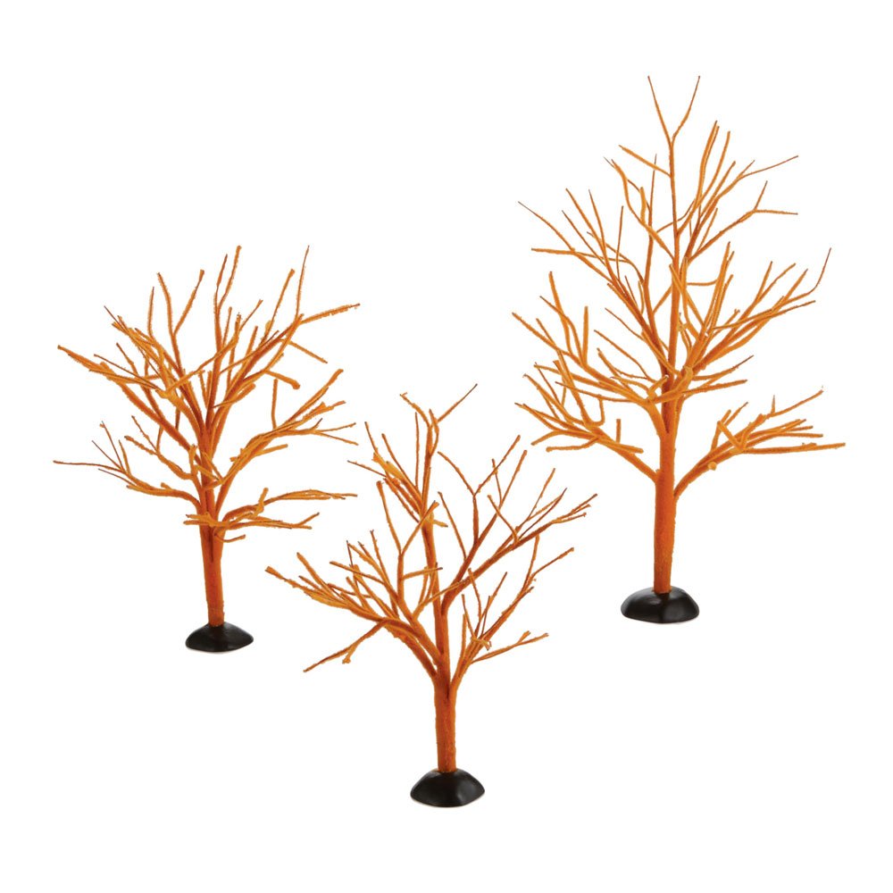Department 56 Halloween Accessories For Villages Orange Bare Branch Trees
