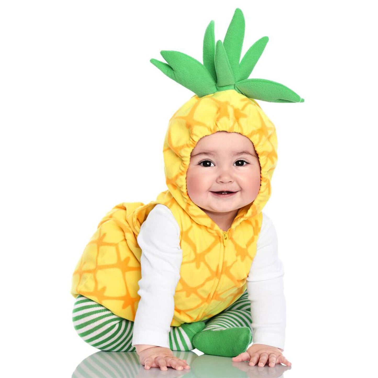 Newborn Baby Girl Boy Halloween Costume Pineapple Onesie Romper Jumpsuit Hooded Cute Cartoon Clothes Leg Socks (Pineapple Costum