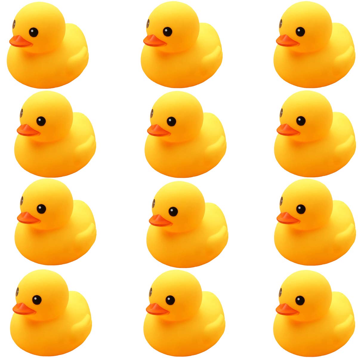 UMBWORLD Preschool Bath Toys Rubber Floating Squeaky Baby Wash Shower Toy for Toddlers Kids Party Decoration 12 Pcs (Yellow Duck