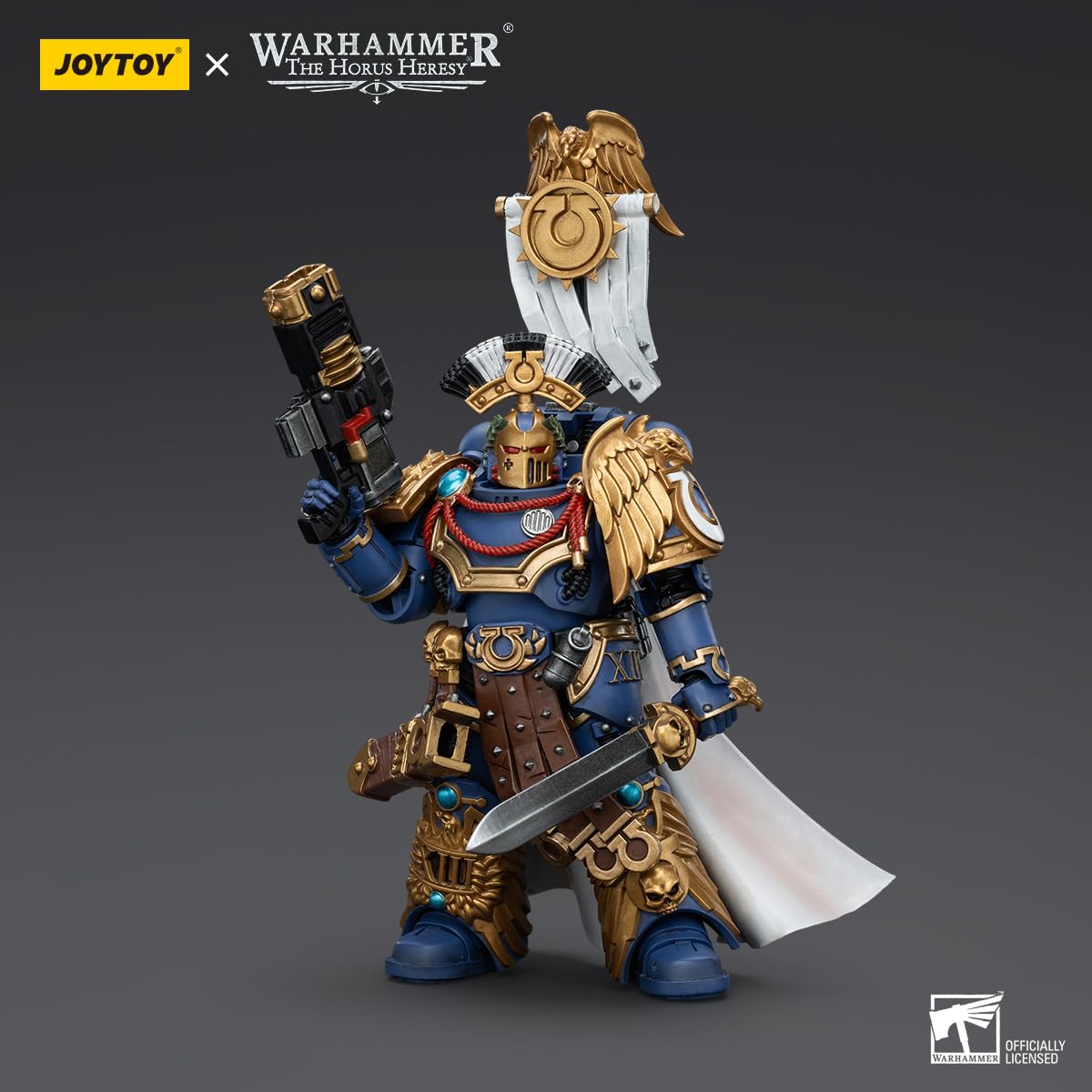 malt-inspiredISE JOYTOY 1/18 Action Figures - Warhammer 40 000 Ultramarines Legion Praetor with Power decorative replica blade and Volkite Serpenta - 5 Classic Character Collectible Age 15 and Above