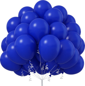 Jobkoo Blue Balloons 12 Inch, 50Pcs Dark Blue Balloon Kit Royal Blue Latex Balloons Matte Blue Helium Party Balloons For Boys Bi