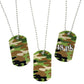 Camouflage Dog Tag Necklaces - Army Dog Tags Chain Necklace Bulk 48 pk - Camo Necklace - Army Party Favors - Camo Birthday Party