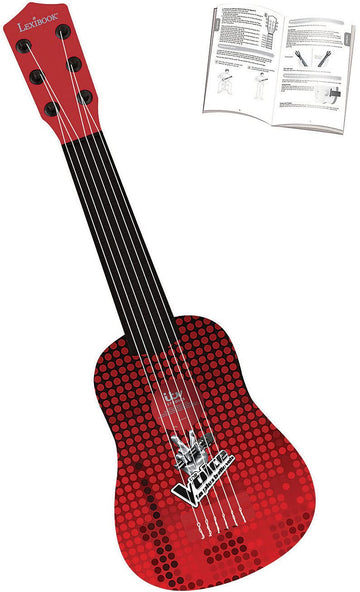 LEXIBOOK Voice My First Guitare, 6 Nylon Strings, 53 cm, Guide Included, K200TV, Red/Black