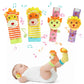Snowie Soft Rattle Set For Babies 0-6 Months, Baby Socks And Wristband Rattle Toy Set, Cartoon Fun Cotton Socks With Cartoon Plu