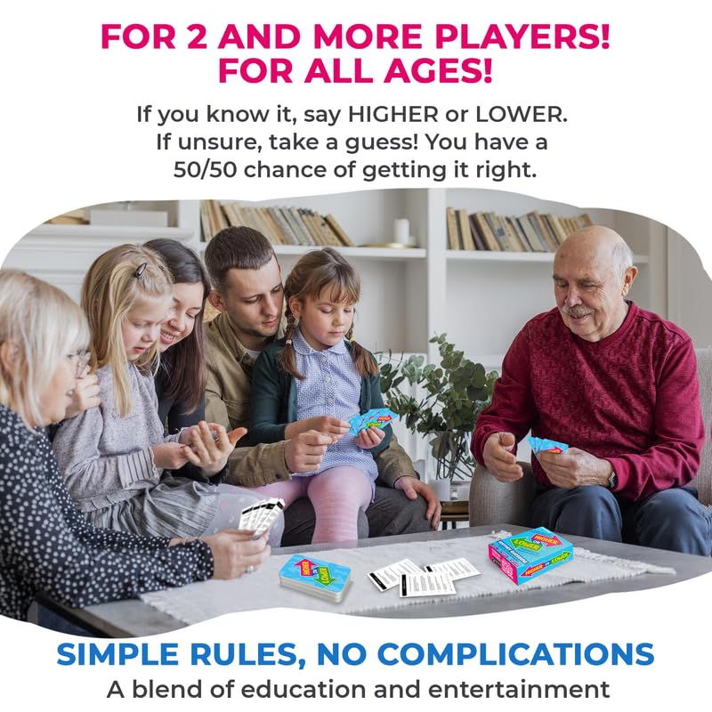 Quokka Board Game For Kids - Family Card Game For Kids And Adults - History Higher Or Lower | Guess Fun Questions | Easy To Learn | 2 + Players - Challenge Game For Family Night