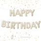 Cream Happy Birthday Balloons Banner, 16 Inch Mylar Foil Letters Birthday Sign Banner, Cream Reusable Birthday Balloons For Wome