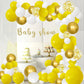 Yellow White Gold Balloon Garland Kit, 122Pcs White And Yellow Balloons Metallic Gold Confetti Balloons For Spring Theme Lemon G