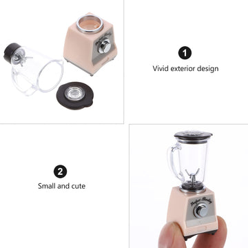 LUOZZY Mini Blender Toy for Kids, 2.16inch Tiny Toy Blender Dollhouse Accessories Smoothies Blender Toy Pretend Play Kitchen App