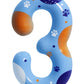 ElekFX Blue Orange Dog Paw Birthday Candles, Number 3 Paw Print Birthday Party Supplies, 2.76 inch Paw Cake Topper Decorations, 