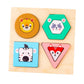 Cots And Cuddles Little Roars Wooden Animal Shape Sorting & Stacking Puzzle Toy For Toddlers | MontessoriInspired Early Learnin