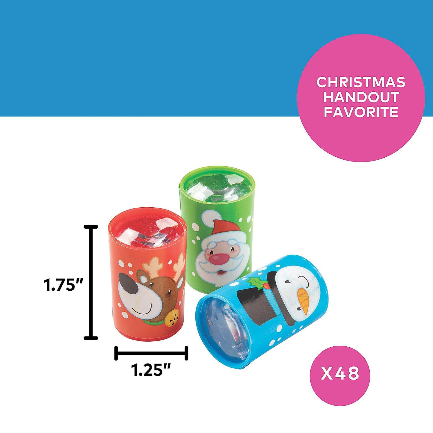 Fun Express - Mini Holly Jolly Prisms For Christmas - Toys - Value Toys - Kaleidoscopes & Prisms - Christmas - 48 Pieces