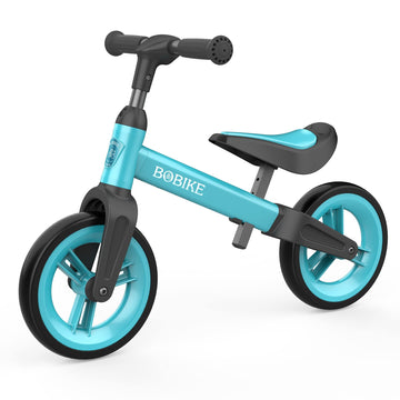 Bobike Toddler Balance Bike Toys For 1 To 3 Year Old Girls Boys Adjustable Seat And Handlebar No-Pedal Training Bike Best Gifts For Kids (Blue)