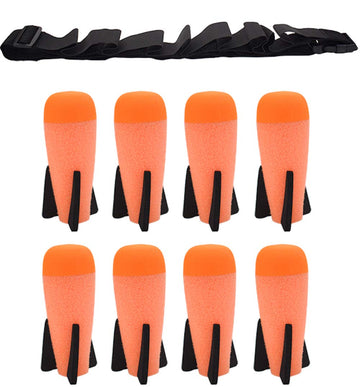 8 Pack Mega Missile Refill With Carrying Strap - Toy Rocket Launcher Ammo For Nerf N-Strike Elite Series