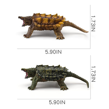Wonwontoys Snapping Turtle Model 2Pcs Turtle Figure Wild Life Realistic Tortoise Figures Toy Table Decorations