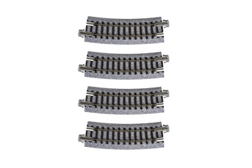 Kato USA Model Train Products Unitrack, 282mm (11'') Radius 15-Degree Curve Track (4-Piece)