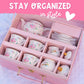 Porcelain Tea Set for Girls - White & Floral Tea Party Set for Kids I Complete Children Tea Sets with Carry Case, Teapot, Cups a