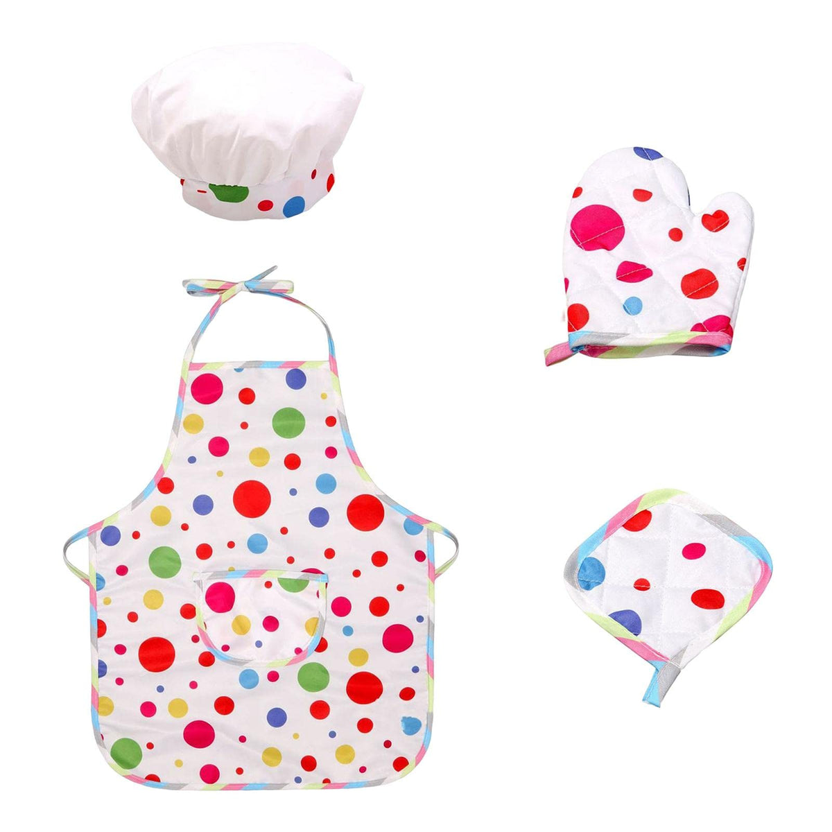 UJEAVETTE Toy Kids Cooking Baking Set Pretend Play Cute Pattern Gifts Kitchens