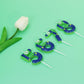 Green Blue 1st Birthday Candle for Boys Girls - Birthday Party Cake Decorations, Number 1 Cake Topper, Cartoon Game Themed Party