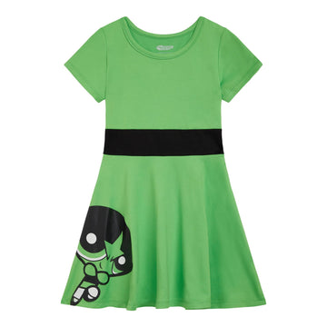 The Powerpuff Girls Buttercup Toddler Girls Cosplay Dress Green 5T