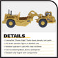 Diecast Masters 1:87 Caterpillar 627G Wheel Tractor-Scraper, Medium, Diecast, Yellow, HO Series Model 85134