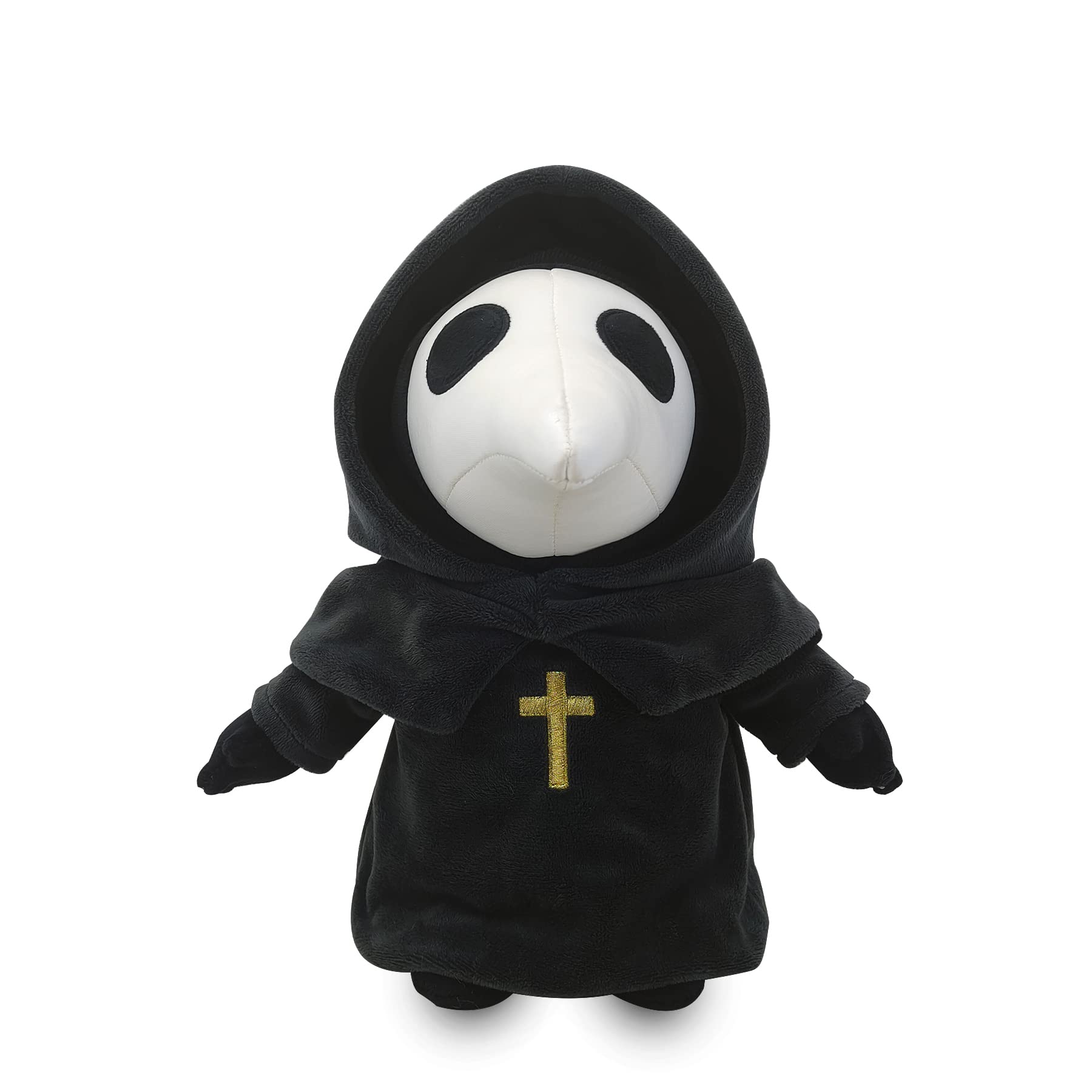 Fimigid Plague Doctor 12'' Plush, Halloween Stuffed Doll Plushie Toy Gift For Kids, Halloween Hugging Cushion Decor(Cross Cloak