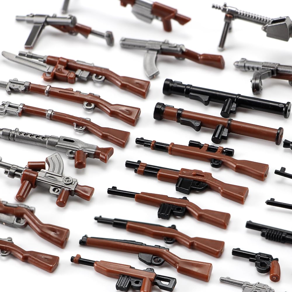 Feleph WW2 US Military Toy Weapons Set, Model T176, Small ABS Gear for Soldier Figures, Compatible with Major Brands