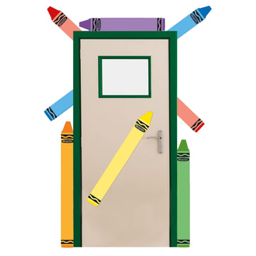 Eureka Crayola Crayons Door, Window, and Bulletin Board Go-Around Classroom Decorations for Teachers, 12 Pieces