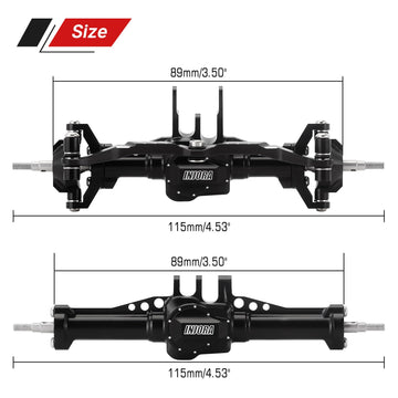 INJORA 47g Front and 38g Rear Complete Axles Set - Stock Length CNC Aluminum Axles for 1/18 RC Crawler TRX4M Upgrade