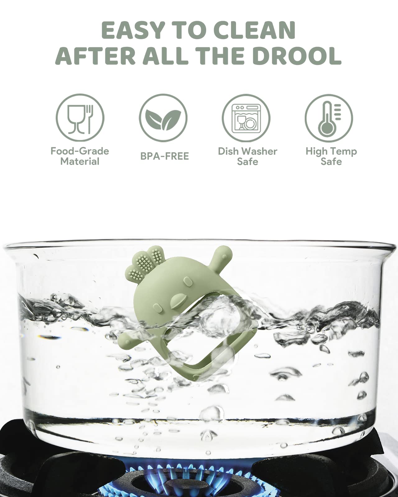 3 Packs Baby Teething Toy Silicone Teething Mitten for Babies Over 3 Months Anti Dropping Wrist Hand Teethers Baby Chew Toys for