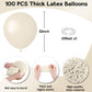 Jobkoo Sand White Balloons 12 Inch, 100 Pack Beige Balloon Boho White Latex Cream Balloons Matte Retro Off White Sand Neutral Pa