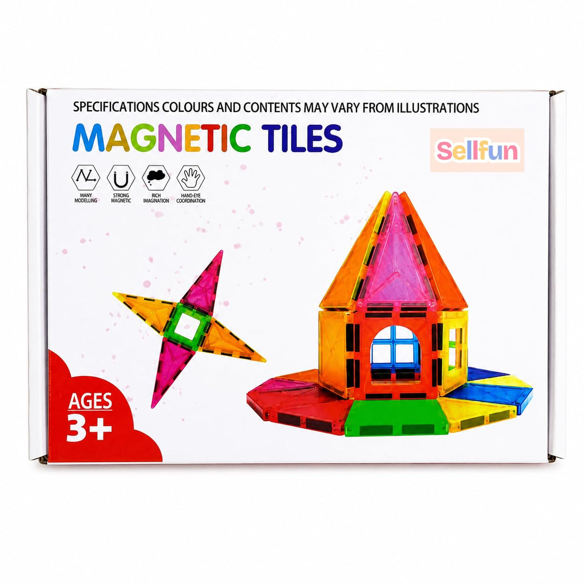 Sellfun Magnetic Tiles For Kids|Magnetic Building Blocks For Kids 3 4 5 6 7 8 Yrs|Constructing&Creative Learning Educational Bra