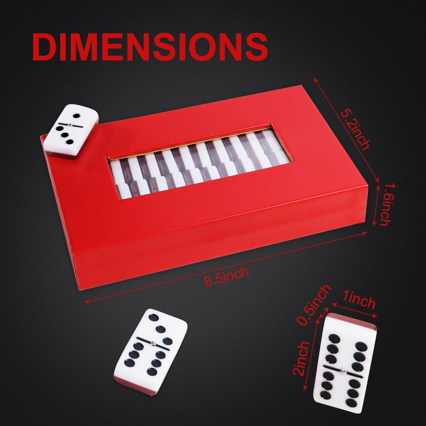 IDTQ Double Six Standard Dominos Set 28 Tiles for Adults, Classic Numbers Table Games, Family Travel Dominos Games Night Ideal f