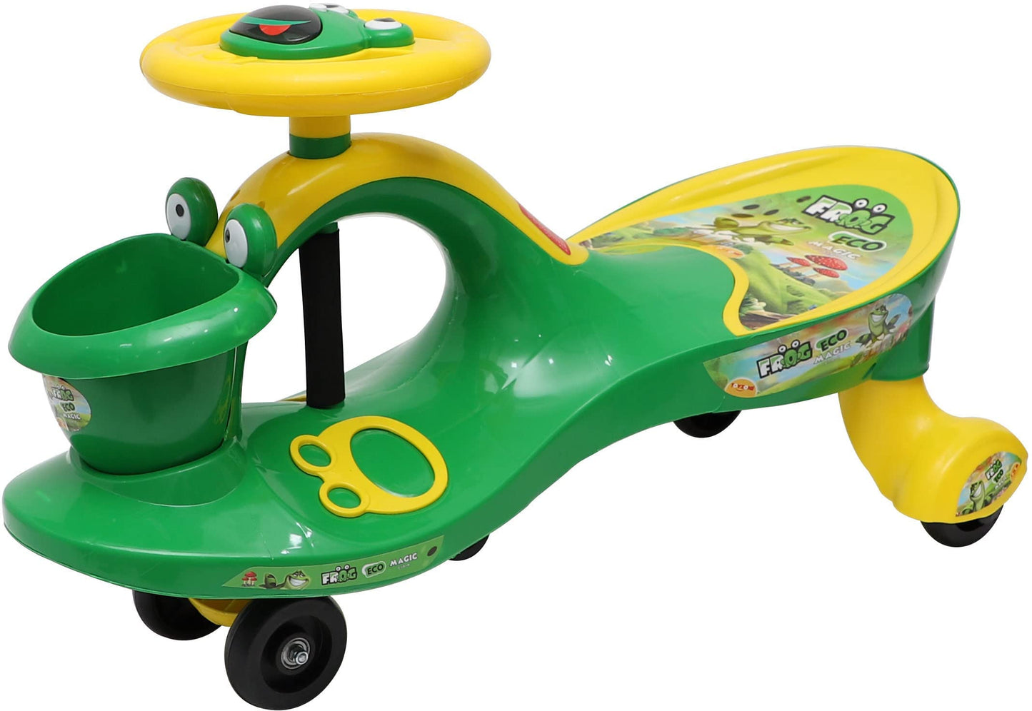 Toyzone Eco Magic Car-| Ride-On Baby Car| Toy Car With Front Basket And Music | Elegant Design | For Kids Age 2 Eco Frog Magic C