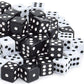 Powerking 100 Count Premium 16Mm Black & White Dice Set - Standard Size, Durable Acrylic - Perfect For Board Games, Classroom Le