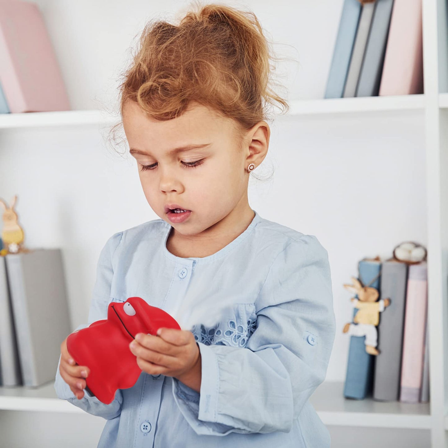 Anboor 4.7 Inch Squishies Toy Red Small Monster Squishys Animals,Slow Rising Funny Squeeze Stress Relief Toy For Kids, Squishys