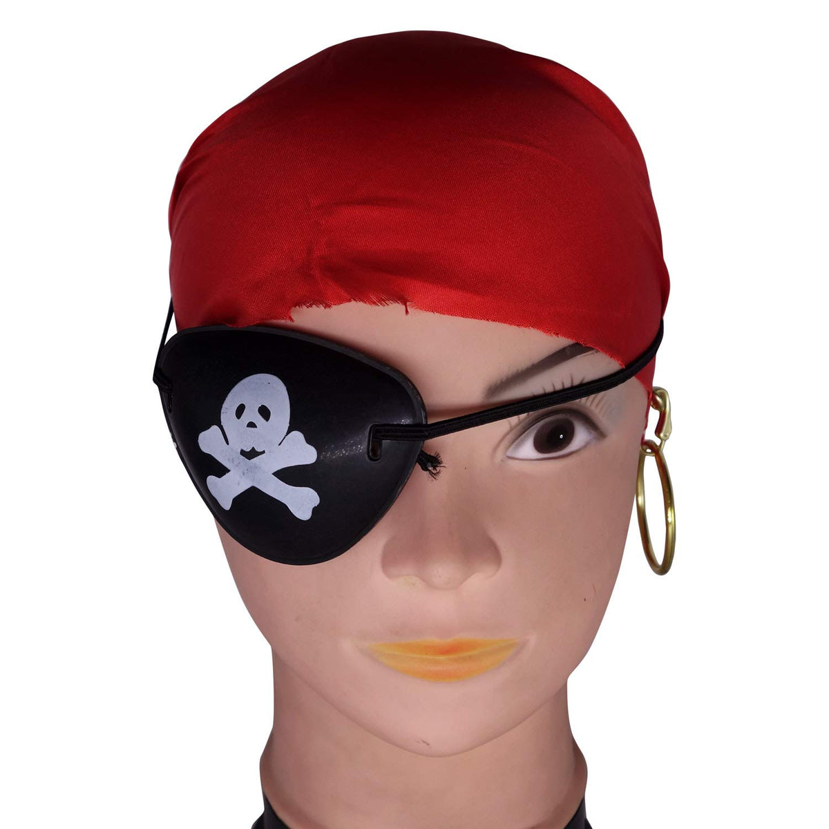 Funcart Pirate 3pc Set of Bandana, Earring & Eye Patch