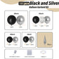 Bonropin 161Pcs Black And Silver Balloons Garland Arch Kit With Explosion Star Balloons, 5/10/12/18In Metallic Sliver And Black