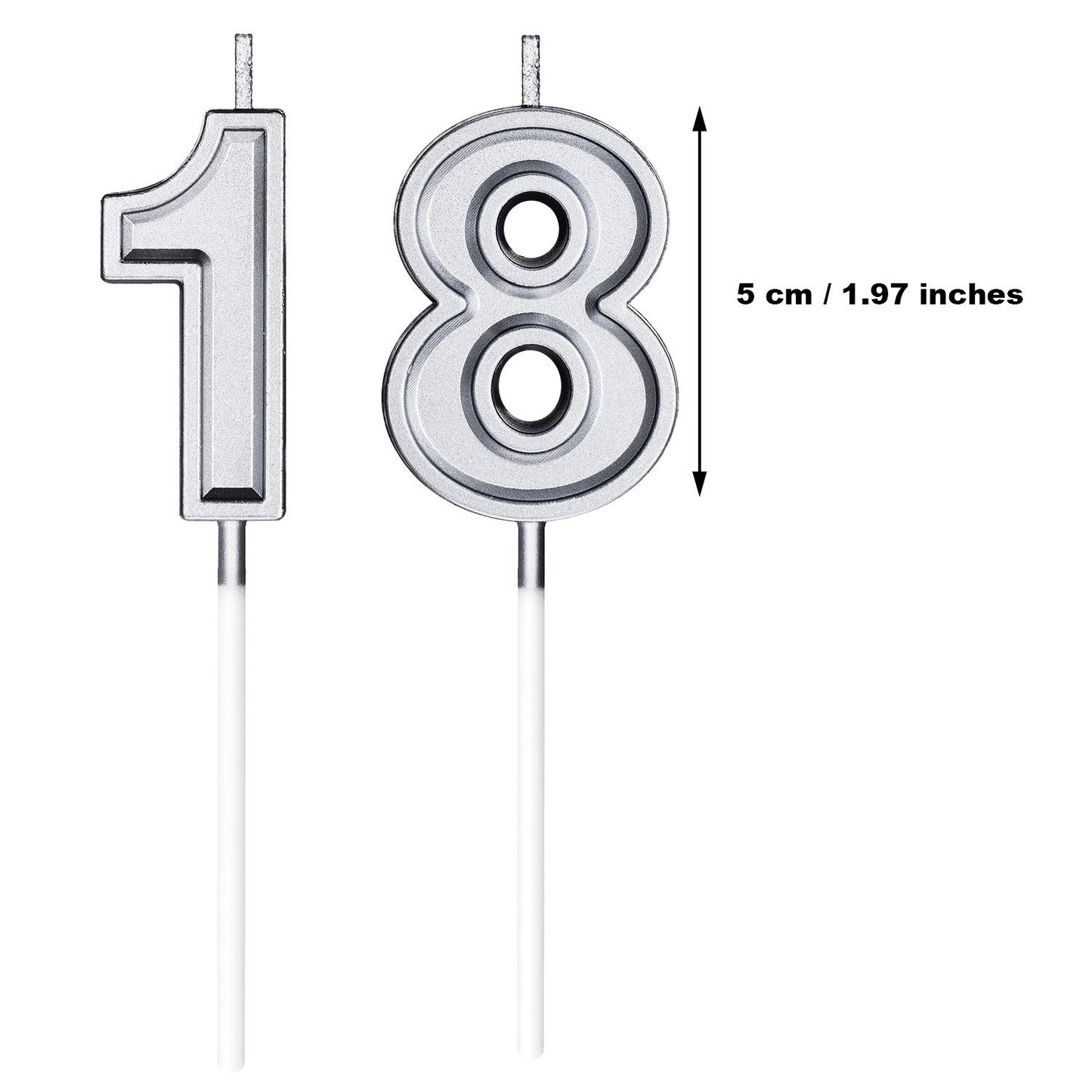 18th Birthday Candles Cake Numeral Candles Happy Birthday Cake Candles Topper Decoration for Birthday Party Wedding Anniversary