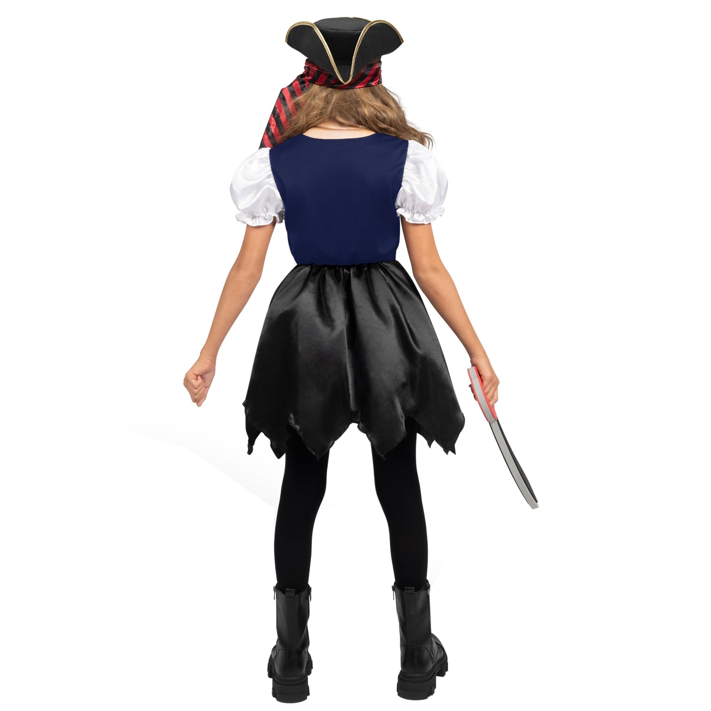 Spooktacular Creations Halloween Kids Pirate Costume  Blue Pirate Dress for Girls  Buccaneer Princess Outfit for Girls Halloween Dress Up  RolePlay Themed Party (Medium  8-10 yrs)