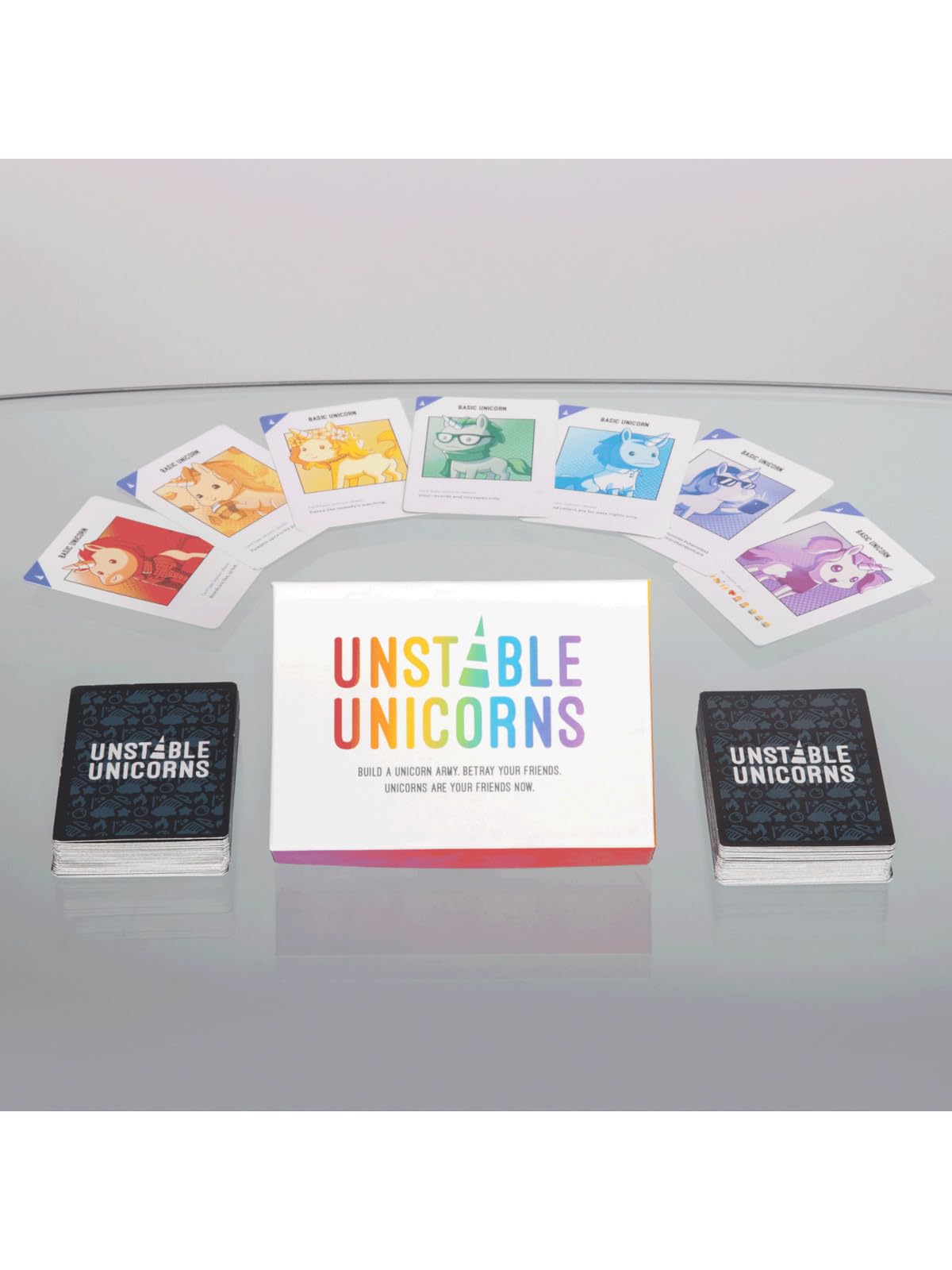 Unstable Games Unstable Unicorns Base Game - Award-Winning Card Game for 2-8 Players, Multi-color, Cardstock, Model TEE3678UUBSG1