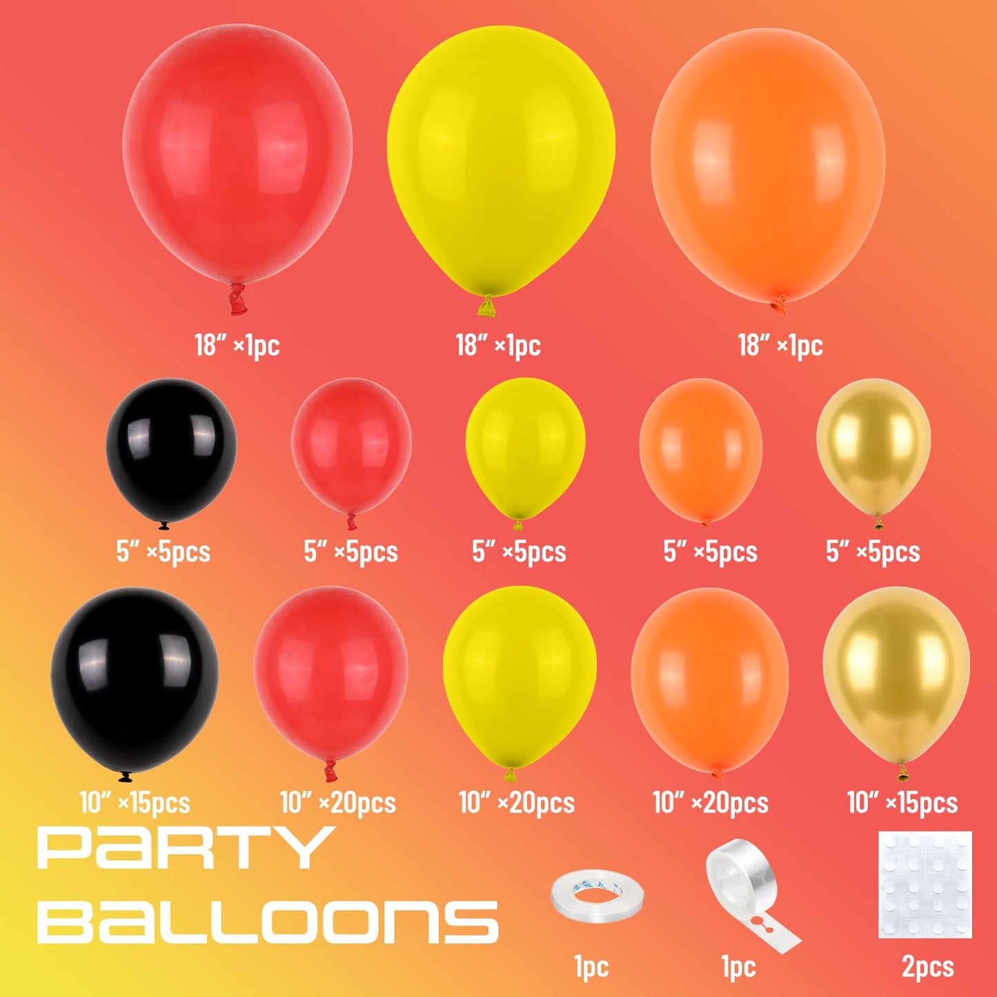 Red Yellow Black Balloon Arch, Fire Truck Balloon Garland For Firefighter Birthday Party Decorations, Fire Truck Theme Yellow An