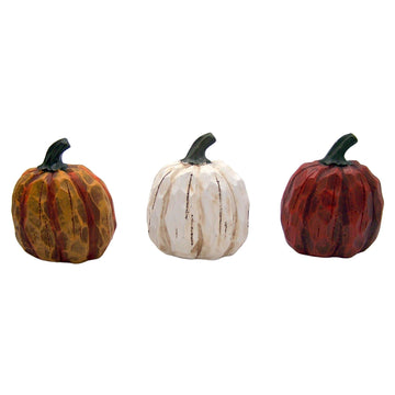 +Resin Carved Look Pumpkin, 4&Quot;, 3 Asstd.