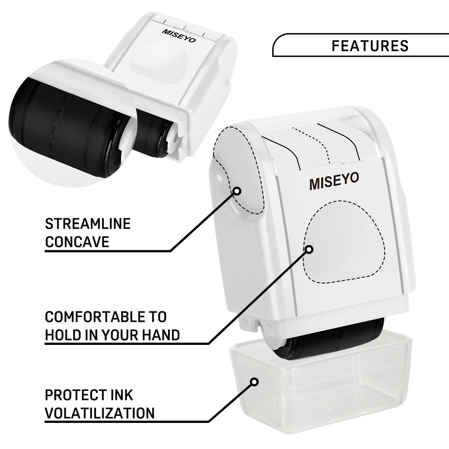 Miseyo Dashed Handwriting Lines Practice Roller Stamp (White)