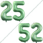 Goer Number 25 Balloons For 25Th Birthday Party Decorations,42 Inch Jumbo Foil Helium 52 Balloons For 52Nd Birthday 2025 New Year Eve Graduation Party Decoration (Sage Green)