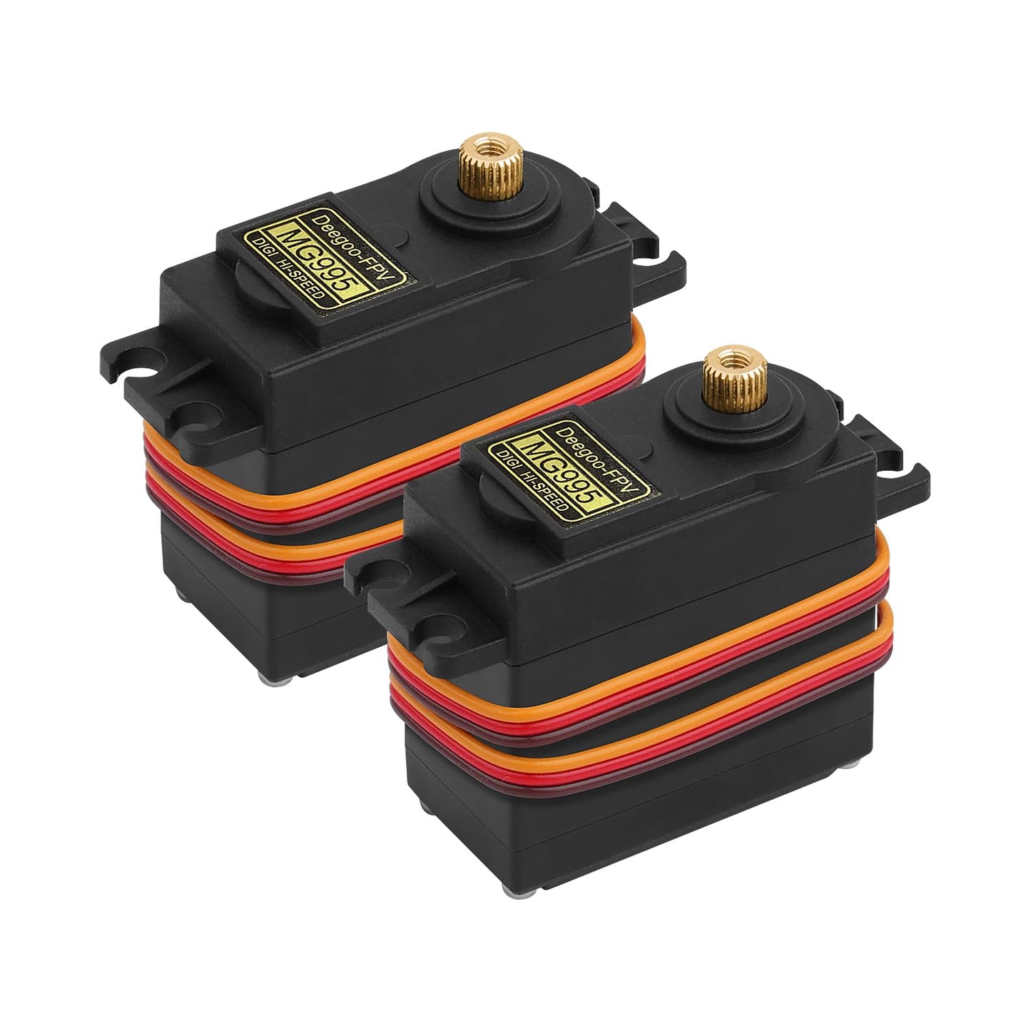 [2-Pack] Servo Motor MG995 Control Angle 180Metal Gear Servo Waterproof Digital High Speed Torque Servo Motor for RC Airplane He