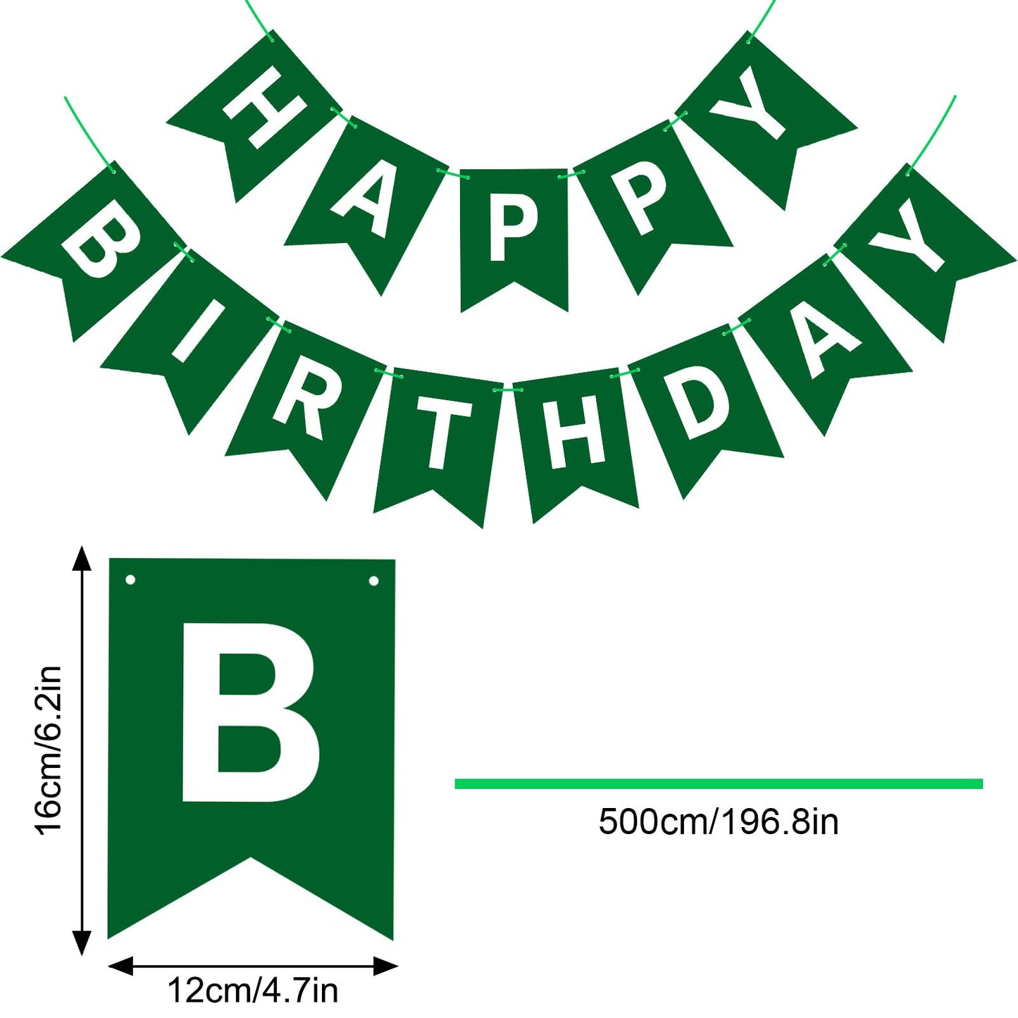 Green Happy Birthday Banner Happy Birthday Sign For Backdrop Green Birthday Party Decorations For Adults Kids Birthday Banner Tea Birthday Party Supplies Door Yard Banner Wall Decor